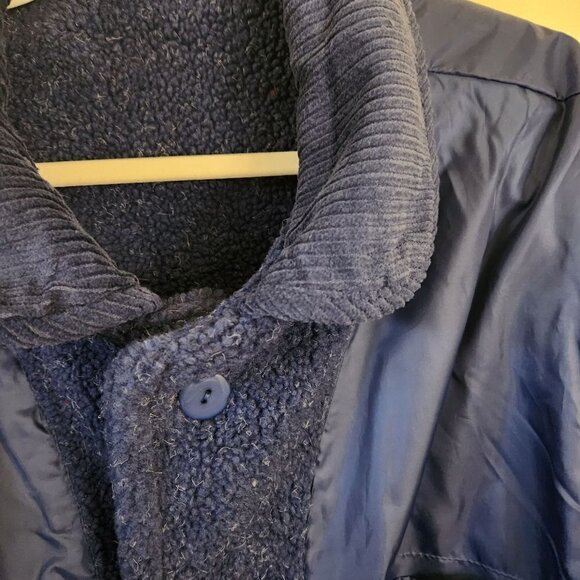 Serbin Sport New Blue Sherpa Reversible Coat Size XL - Picture 8 of 11